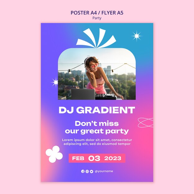 Modèle d'affiche de divertissement de fête