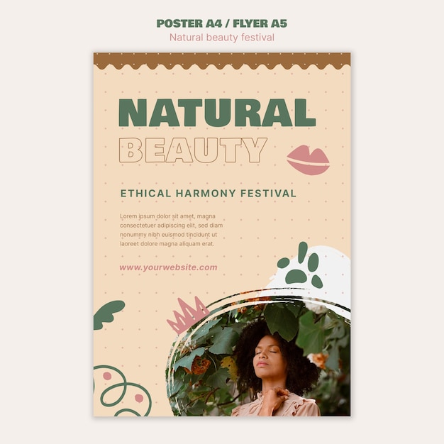 PSD gratuit modèle d'affiche du festival de beauté naturelle