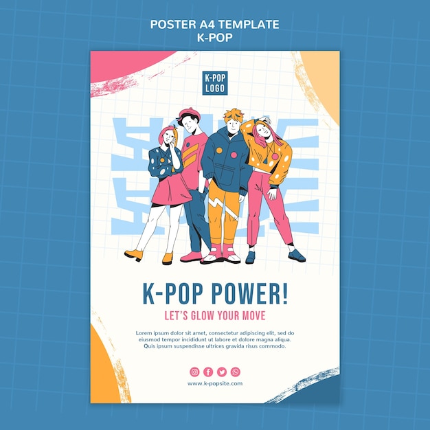 PSD gratuit modèle d'affiche du festival k-pop