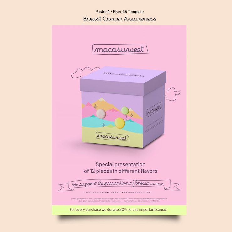 PSD gratuit modèle d'affiche du mois de sensibilisation au cancer du sein