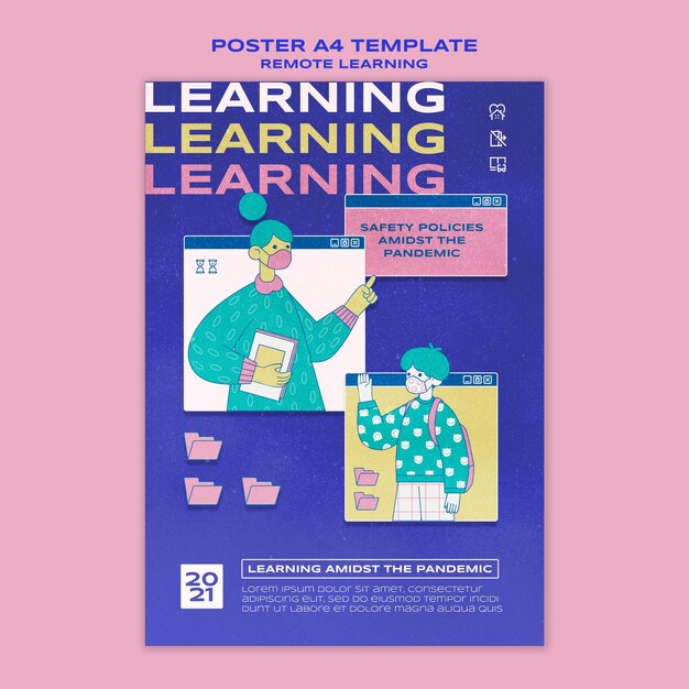 Modèle d'affiche d'éducation à distance