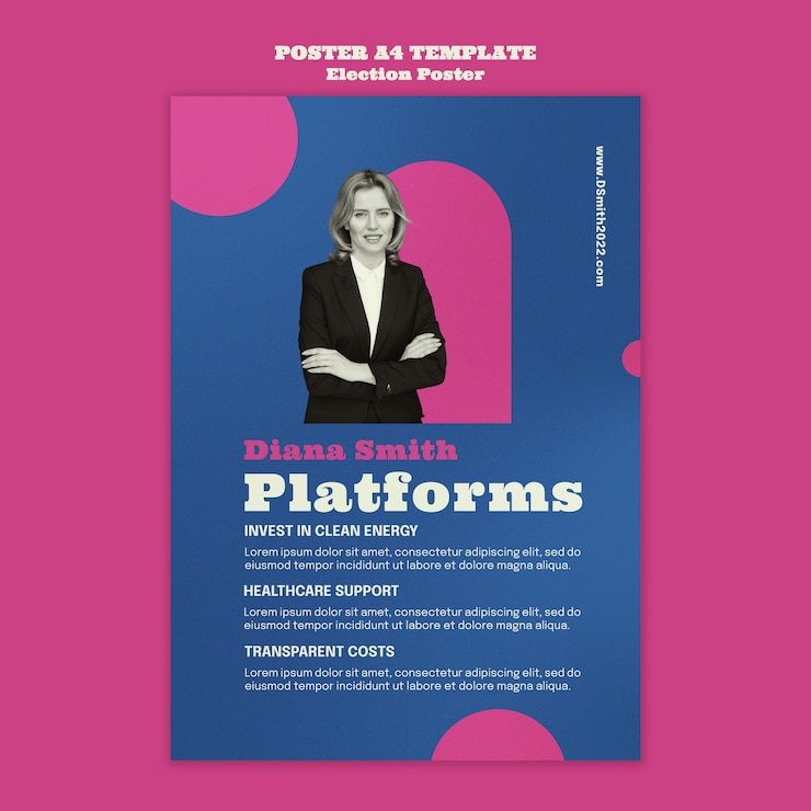PSD gratuit modèle d'affiche électorale