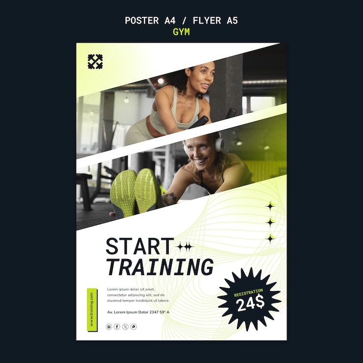 PSD gratuit modèle d'affiche d'entraînement sportif