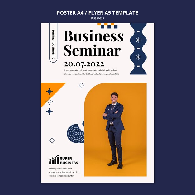 Modèle d'affiche d'entreprise design plat