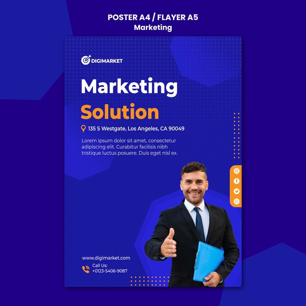 Modèle d'affiche d'entreprise marketing