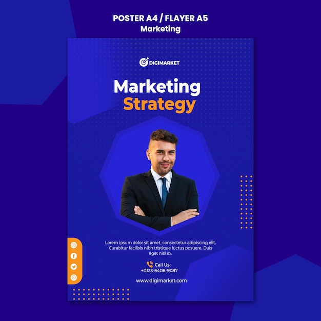 Modèle d'affiche d'entreprise marketing