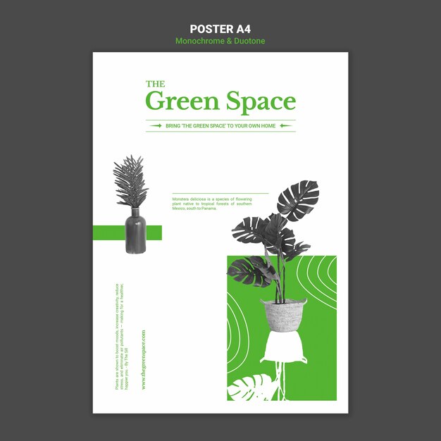 Modèle d'affiche d'espace vert