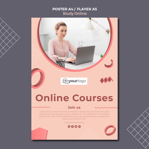 Modèle d'affiche d'étude en ligne