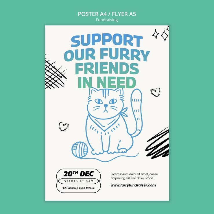 PSD gratuit modèle d'affiche d'événement de collecte de fonds
