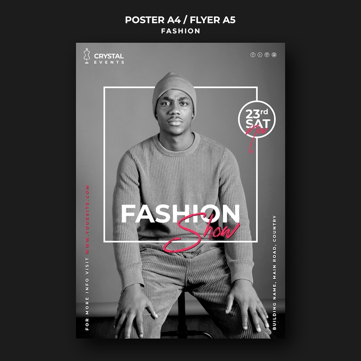 PSD gratuit modèle d'affiche d'événement de défilé de mode