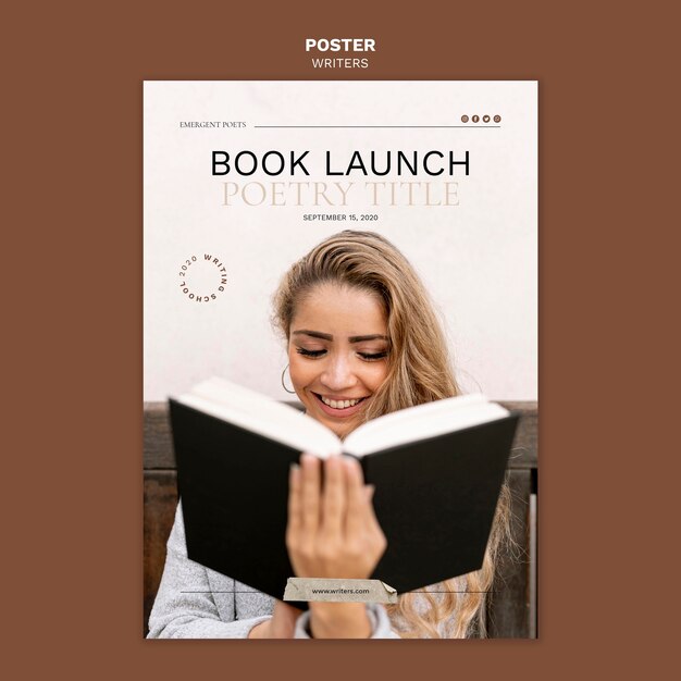 Modèle d'affiche d'événement de lancement de livre