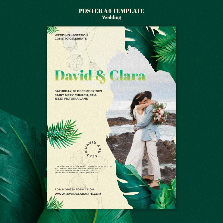 PSD gratuit modèle d'affiche d'événement de mariage