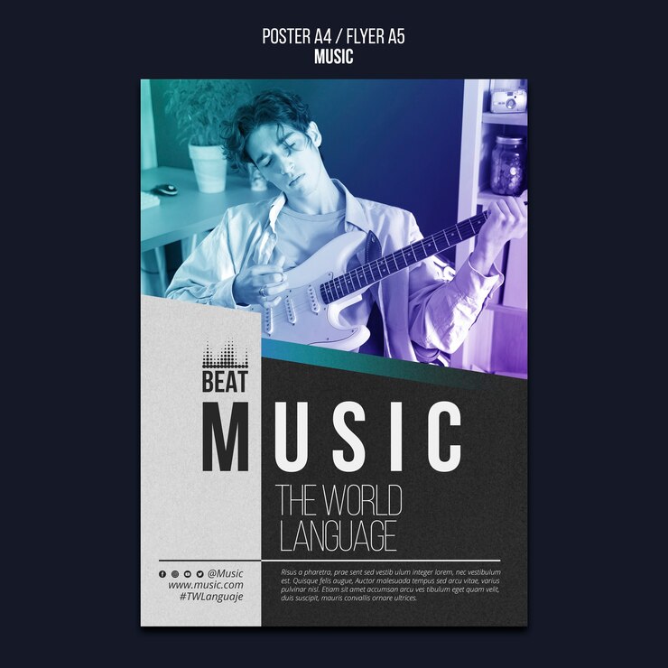 PSD gratuit modèle d'affiche d'événement musical dégradé