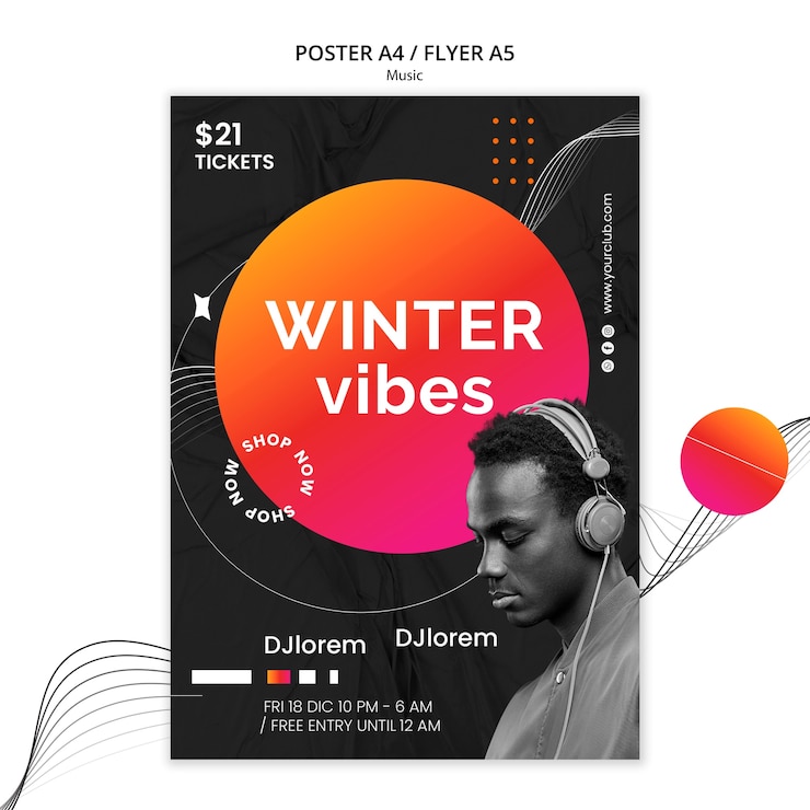 PSD gratuit modèle d'affiche d'événement musical