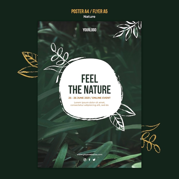 PSD gratuit modèle d'affiche d'événement nature