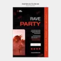 PSD gratuit modèle d'affiche d'événement rave