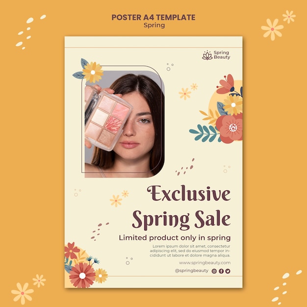 PSD gratuit modèle d'affiche exclusif de vente de printemps