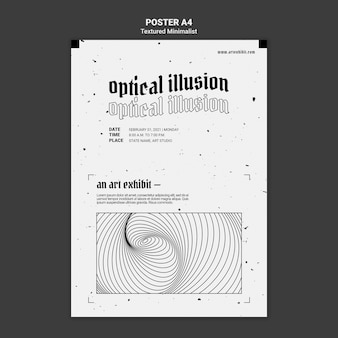 Modèle d'affiche d'exposition d'art d'illusion d'optique