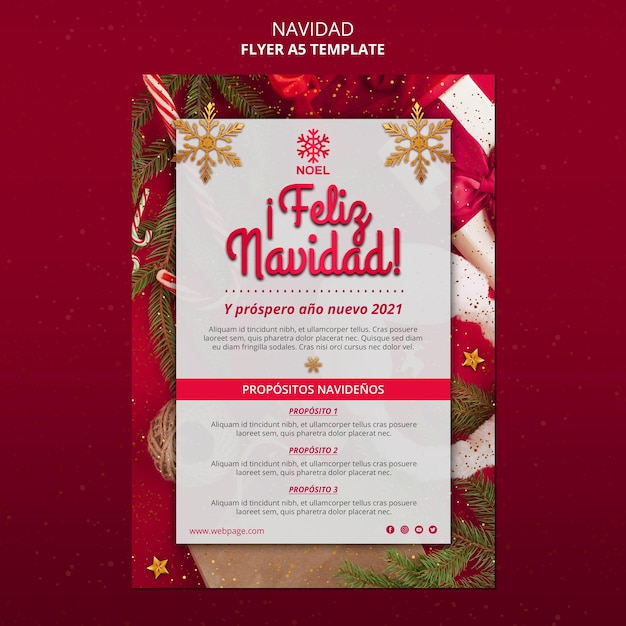 PSD gratuit modèle d'affiche feliz navidad