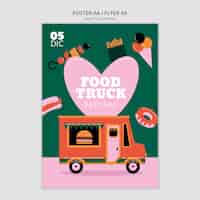 PSD gratuit modèle d'affiche de festival de camion de nourriture design plat
