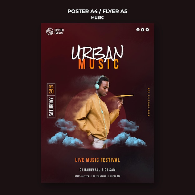 Modèle D'affiche De Festival De Musique Urbaine