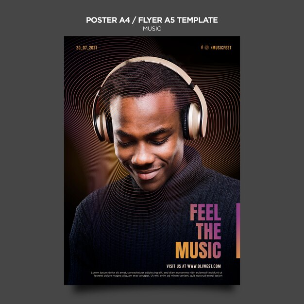 Modèle d'affiche de festival de musique