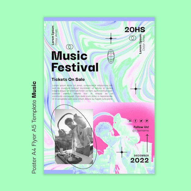 Modèle d'affiche de festival de musique