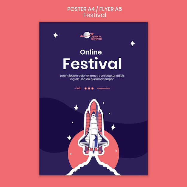 PSD gratuit modèle d'affiche de festival