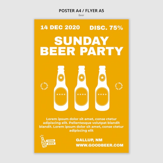 PSD gratuit modèle d'affiche de fête de la bière