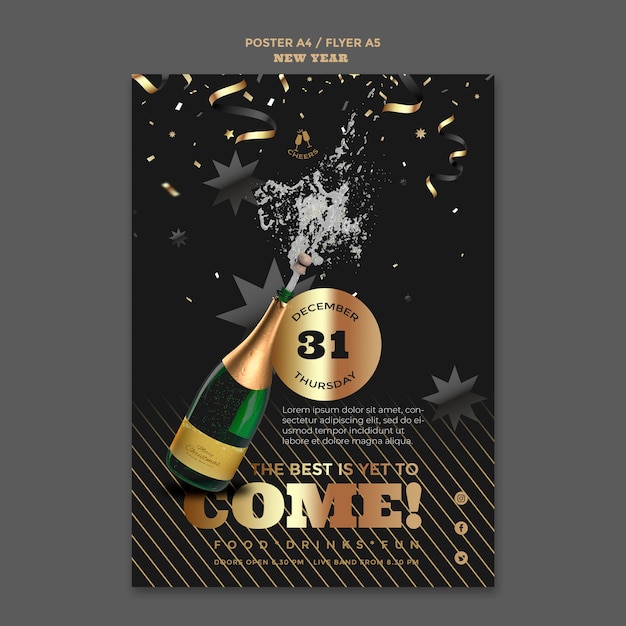 Modèle d'affiche de fête de bonne année