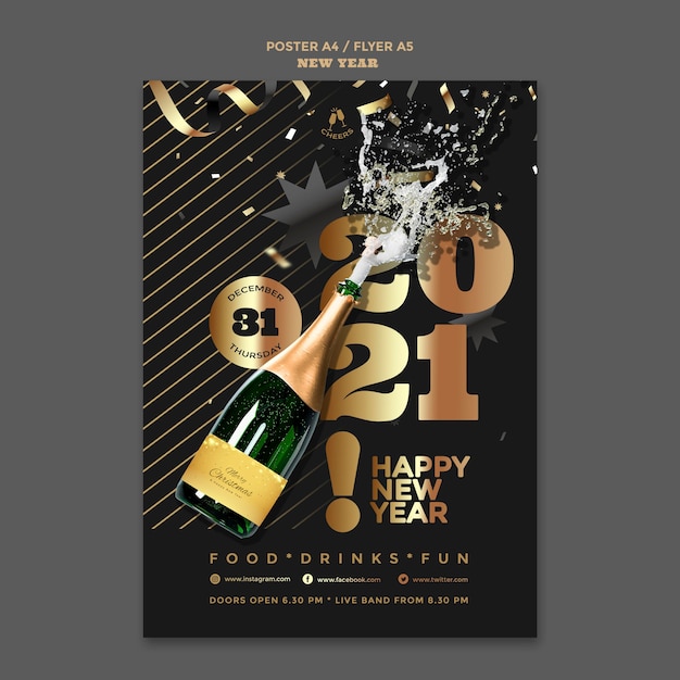 Modèle d'affiche de fête de bonne année