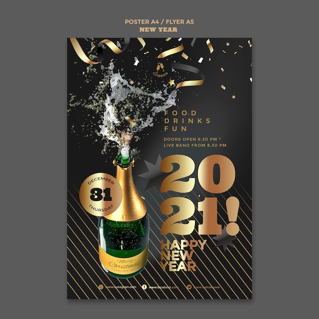 Modèle d'affiche de fête de bonne année