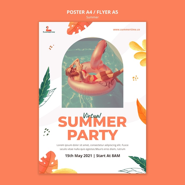 PSD gratuit modèle d'affiche de fête d'été