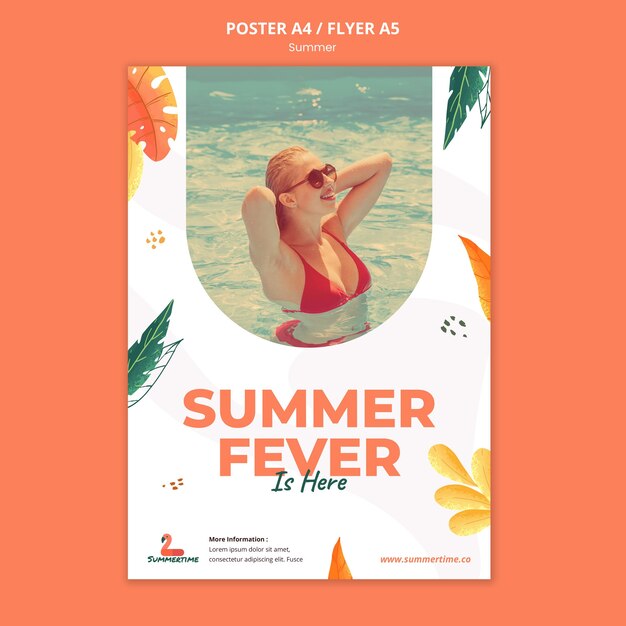 Modèle d'affiche de fête d'été
