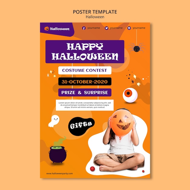 PSD gratuit modèle d'affiche de fête d'halloween