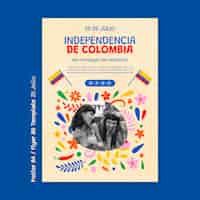PSD gratuit modèle d'affiche de la fête de l'indépendance de la colombie
