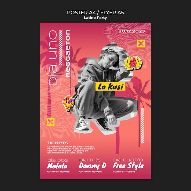 PSD gratuit modèle d'affiche de fête latino