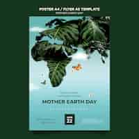 PSD gratuit modèle d'affiche de la fête de la terre mère