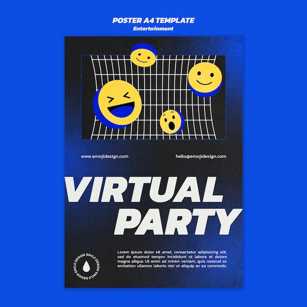 Modèle D'affiche De Fête Virtuelle