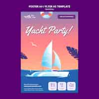 PSD gratuit modèle d'affiche de fête de yacht
