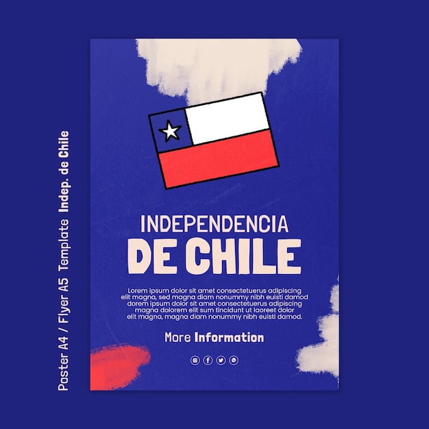 PSD gratuit modèle d'affiche fiestas patrias chili