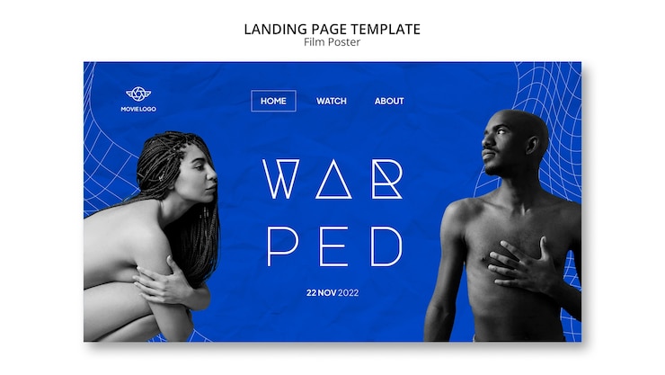 PSD gratuit modèle d'affiche de film design plat