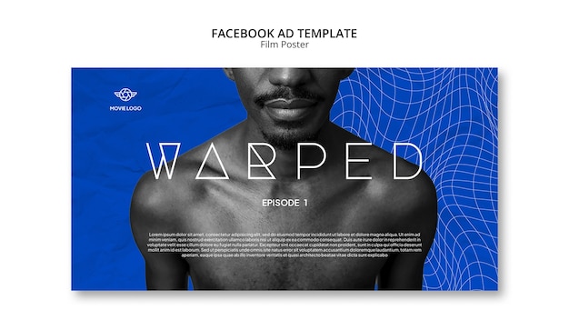 Modèle d'affiche de film design plat