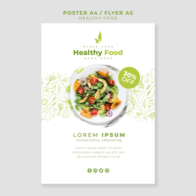 Modèle d'affiche / flyer de restaurant