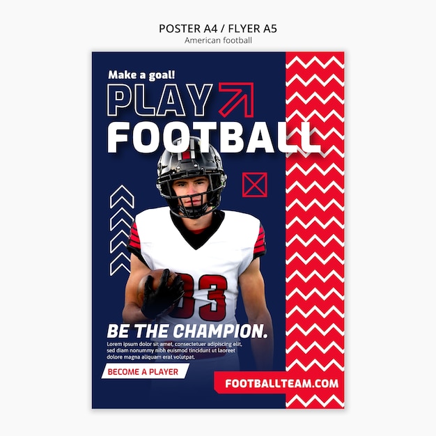 PSD gratuit modèle d'affiche de football américain