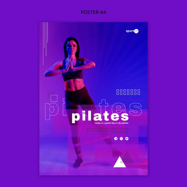 PSD gratuit modèle d'affiche de formation pilates