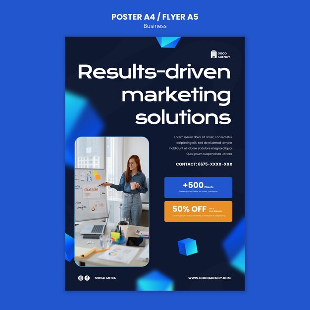 Modèle d’affiche géométrique de campagne commerciale