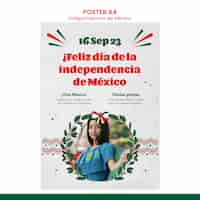 PSD gratuit modèle d'affiche de l'indépendance mexicaine