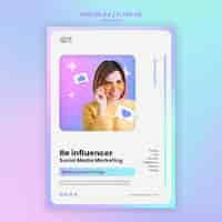 PSD gratuit modèle d'affiche d'influenceur dégradé