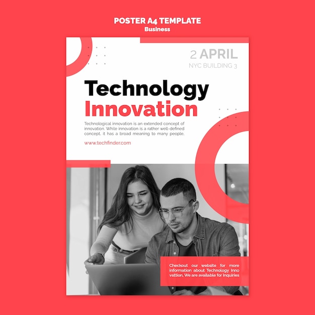 PSD gratuit modèle d'affiche d'innovation technologique